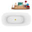 Baignoire de trempage autoportante 59 "avec drain et plateau en bambou 59" Streamline-75227786
