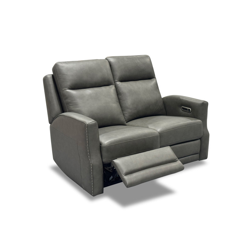 Henri Power Reclining Loveseat With Power Headrests & Lumbar, Gray