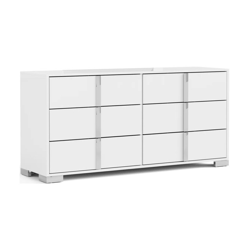 Sinistra Contemporary Dresser, White, White