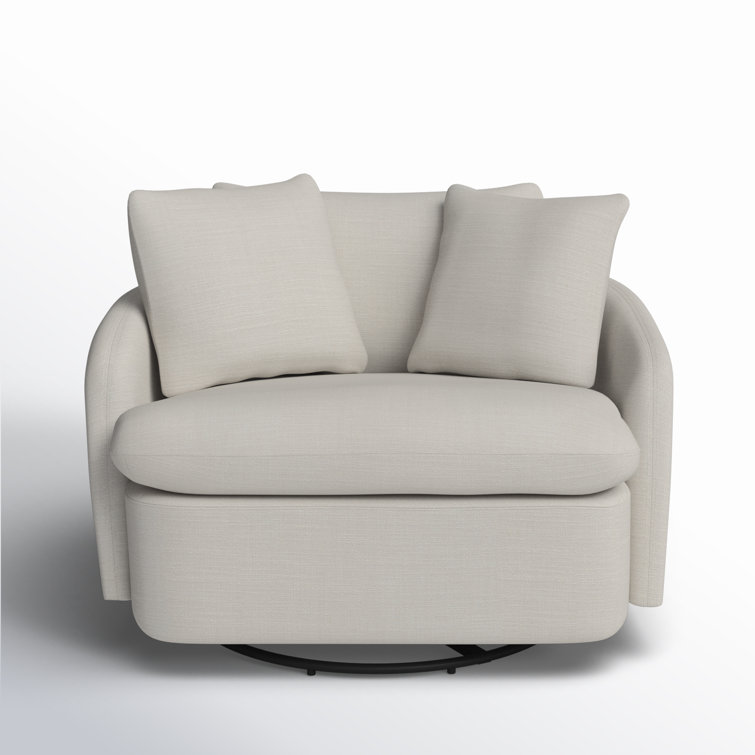 Nelida Oversized Upholstered Swivel Barrel Chair