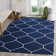 Rodgers Hand Woven Flat Weave Wool/Cotton Geometric Rug in White/Blue
