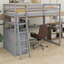 Lit mezzanine avec bureau et tablettes-468828378