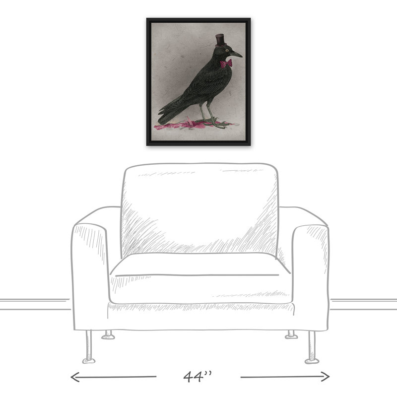 «Stylish Crow», impression, H 21,75 po x l 17,75 po, Cadre noir