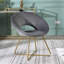 Fauteuil d'appoint rembourré en velours soyeux Slatina-807840781