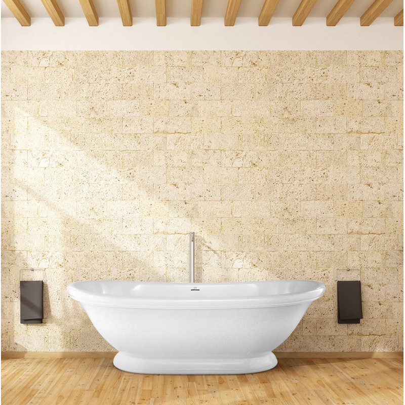 Baignoire piédestal à surface solide 69 "x 35" Metro Georgetown Metro, Blanc mat