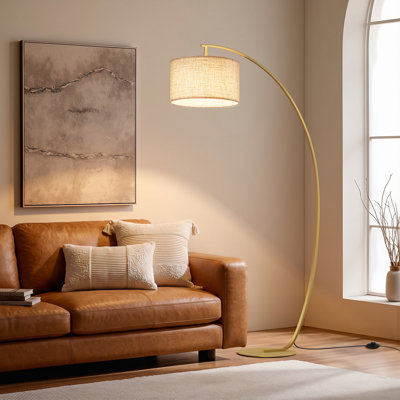 Lampadaire arqué de 174 cm (68,5 po) avec télécommande et ampoule incluses
