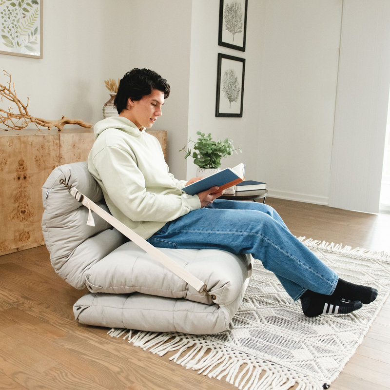 Big Joe Chameleon 4-in-1 Lounger, Soft Twill, Vanilla Latte Polyester