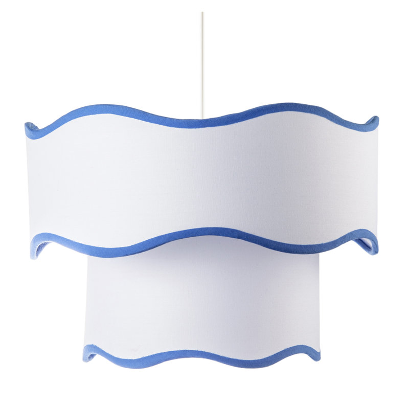 21 cm H Tiered Cotton Pendant Shade ( No Direct Attachment Method ) in Blue