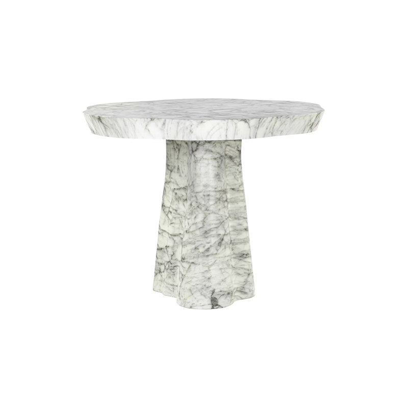Dining Table Round Marble Dining Table, 30"H x 39"L x 39"W