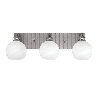 Asiata 3 Light Bath Bar Shown With 5.75" Glass