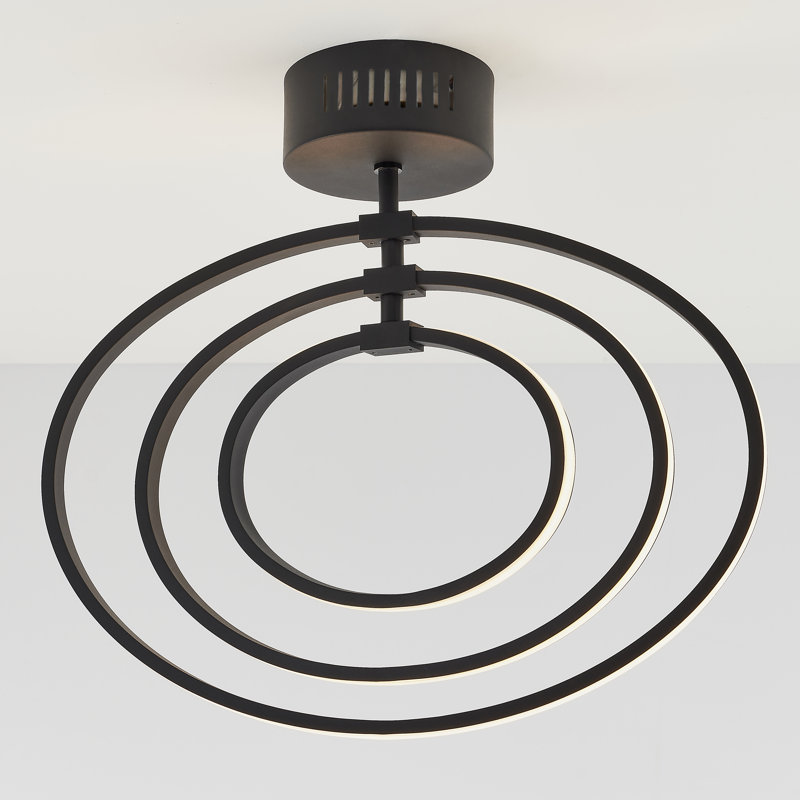 Taplin LED Semi Flush Mount, Black