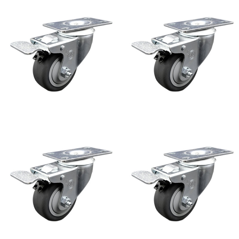 Ensemble de roulettes Cambro Ingient Bin Camcrisper avec frein de verrouillage total - SCC / CAM-SCC-TTL20S314-TPRB-4