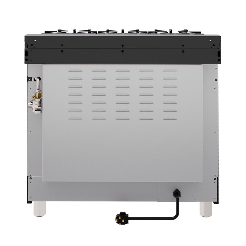 ZLINE Autograph 36" Legacy Dual Fuel Range, Champagne Bronze/Black Stainless Steel