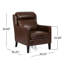 Fauteuil club brun foncé avec dossier en cascade et pieds