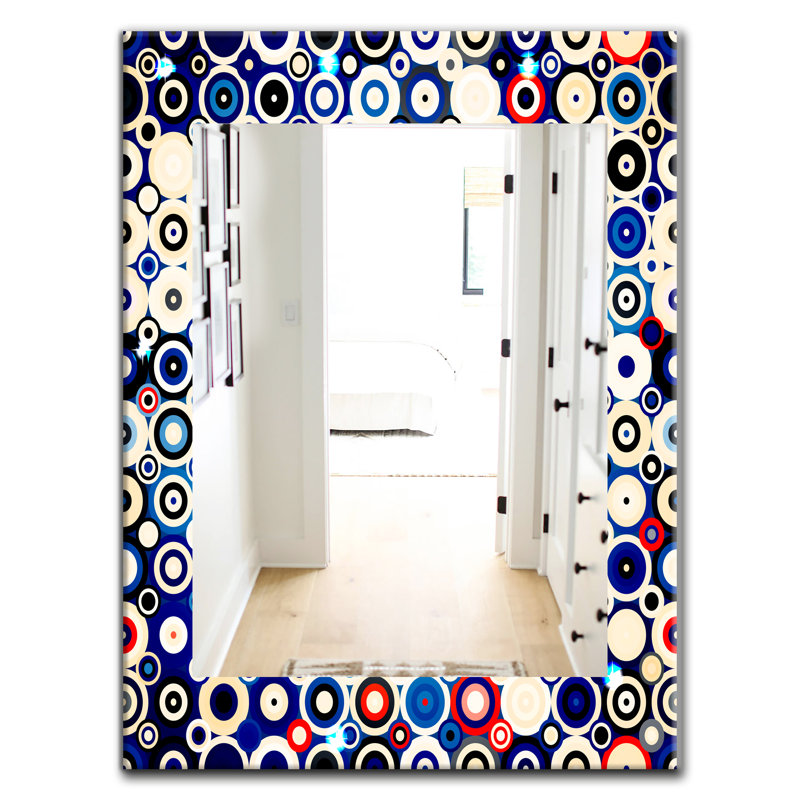 Miroir mural bohémien et les étoiles rétro de style disco et éclectique, H 39,4 po x l 29,5 po
