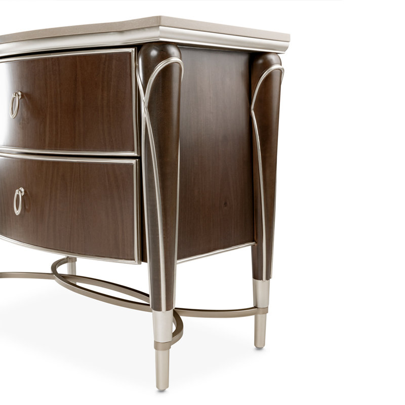 Villa Cherie Nightstand, Hazelnut/Beige