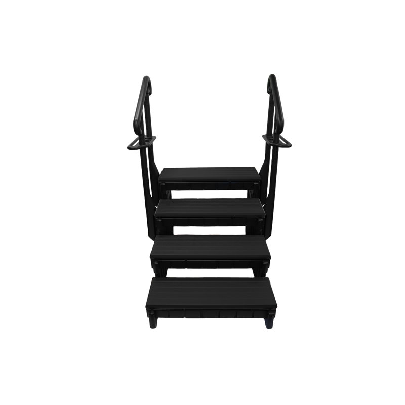 Confer 36 Inch Black Plastic 4-Step Spa Ladder with Handrails