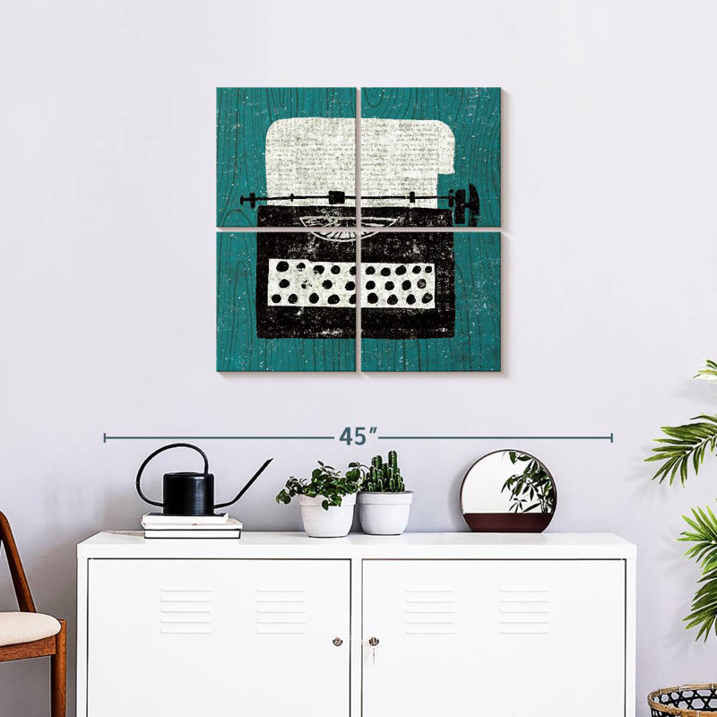 Machine à écrire Kerner Vintage sur bois, H 26 po x l 26 po