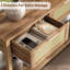 Table d'entrée en rotin Zayer, console de 43 po avec tiroirs, canapé à 2 niveaux avec rangement, console en bois pour le hall d'entrée-1089253028