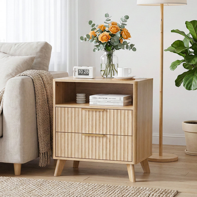 23.6'' W Nightstand with 2 Drawer (Set of 2)