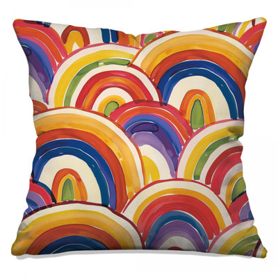 Rainbow Throw Pillow, Abstract Double Sided Pillows