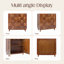 Meuble d'appoint géométrique à 2 portes en bois d'acacia de style Mid-Century avec étagères réglables-1927312520