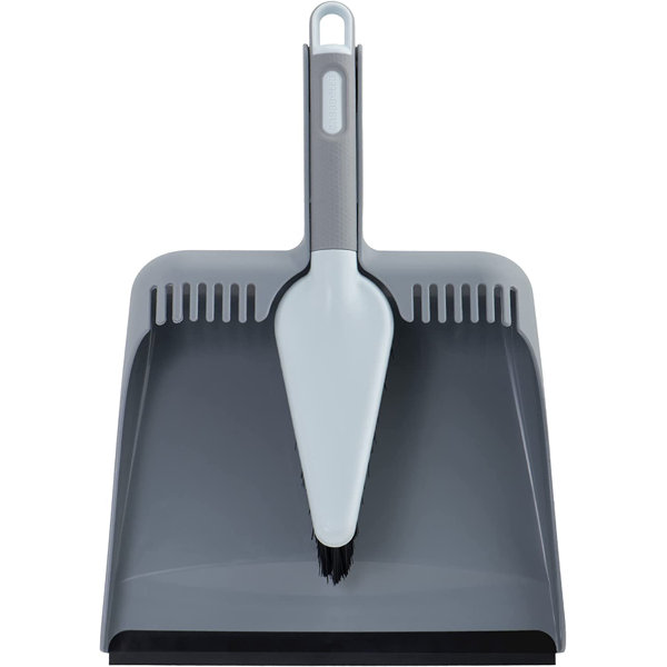 Rubbermaid Dustpan and Brush Set with Comfortable Grip - Rubber Edge Easy  For Dirt Pickup