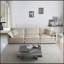 Canapé 3 places de style Mid-Century moderne avec 2 accoudoirs et 3 coussins décoratifs en chenille beige