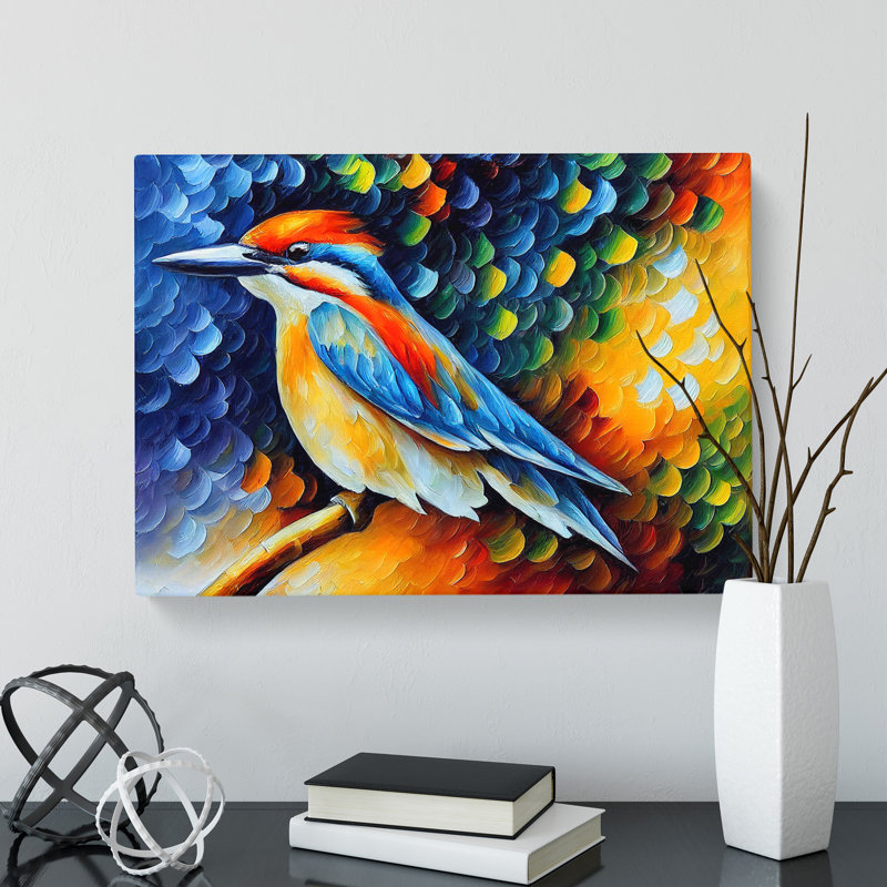 Kingfisher Bird - Wrapped Canvas, 35cm H x 50cm W x 3cm D