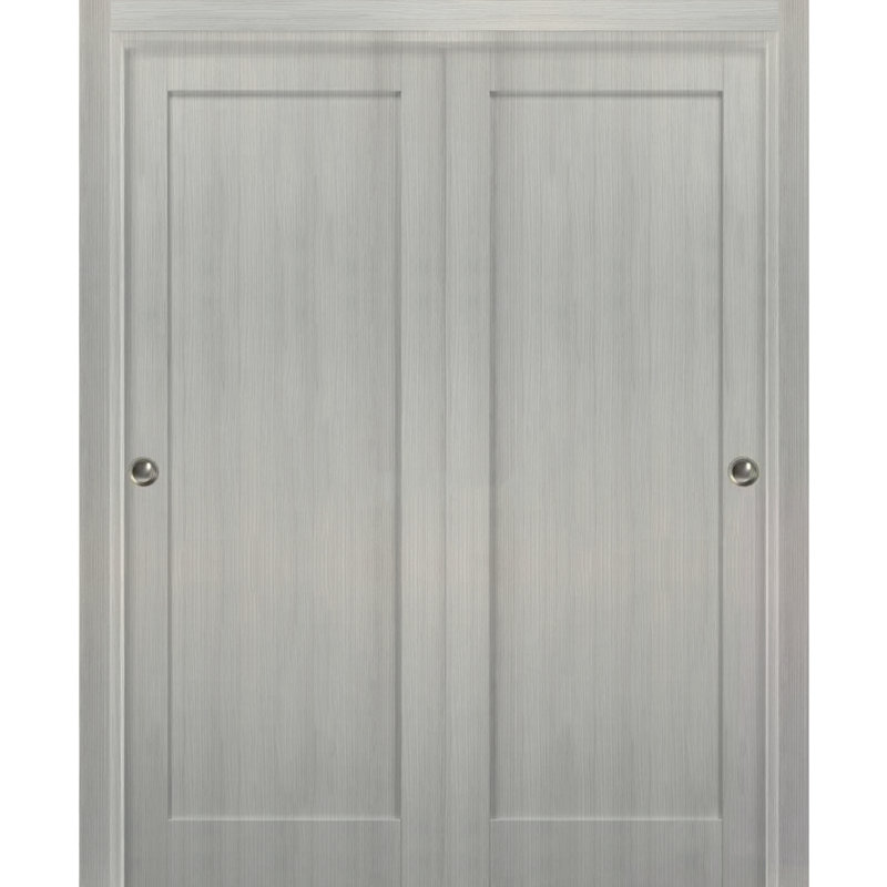 Portes coulissantes à panneaux Quadro, 60 po x 84 po, Gris cendré