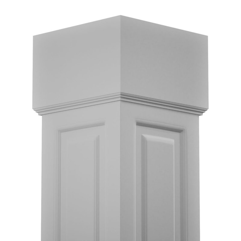 Ensemble de colonne surélevée carrée classique non-effilée en PVC Craftsman, Mission Capital et Mission Base