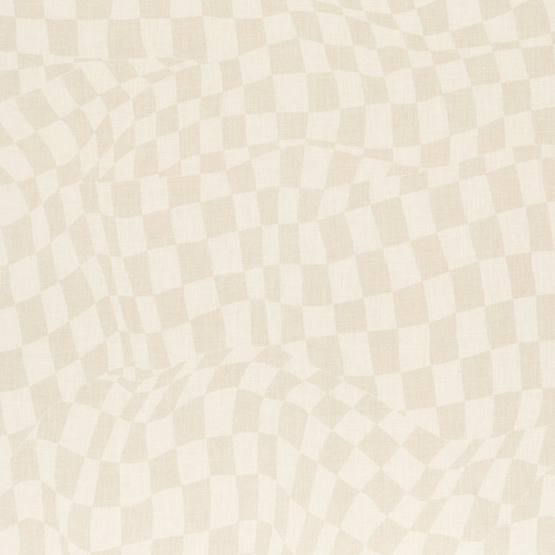 Schumacher x David Kaihoi Loose Check Fabric, Light Neutral