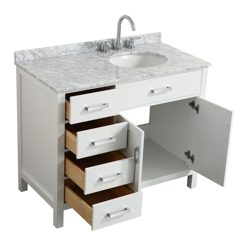 Ensemble de meuble-lavabo simple 43 po Bristol, Blanc