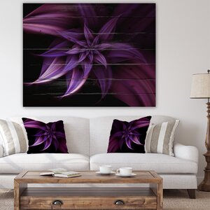 Bless international Fractal Flower Purple On Metal Circle Print ...