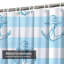 Rideau de douche imperméable à motif abstrait bleu avec 12 crochets-884108106