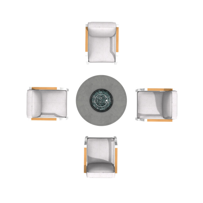 Kimla 4 - Person Patio Conversation Set with Cushions, Gray/Black