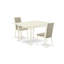 L'ensemble de table de salle à manger 5 pièces pour 4 personnes comprend une table de cuisine rectangulaire avec Dropleaf et 4 chaises de salle à manger Parson en lin Shitake, blanc lin-106903020-109972849-109972848