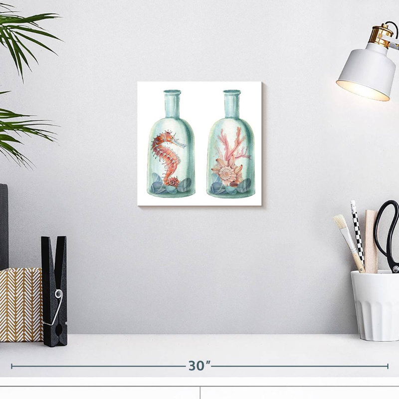Crowle Bottled Sea Life, H 10 po x l 10 po