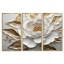 Ensemble de salon art mural pivoines blanches et dorées Bloom III-107212435-107212440