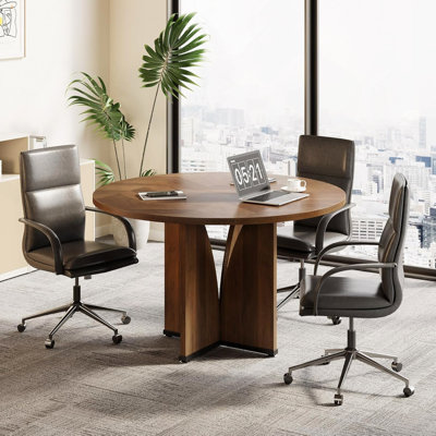 Table de conférence 39,37 "avec base en X pour 4 personnes ou petite table de réunion