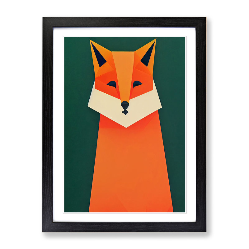 Mr Fox Abstract Vol.1 - Picture Frame Print, 34cm H x 25cm W, Walnut