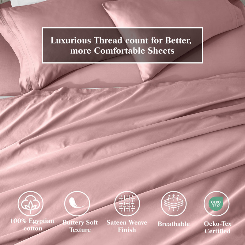 Jefferson 100% Cotton - Set of 2, Standard, Blush
