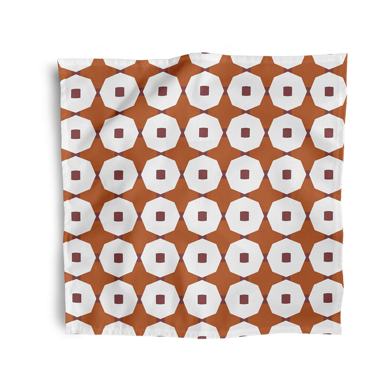 Laografias Polyester Geometric Square Napkin, Rust
