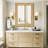 Rectangle Rattan Wood Frame Mirror with Tempered Glass-62092667