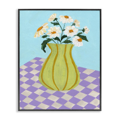  Retro Checkers Vase Framed Giclee Art by Nikita Jariwala