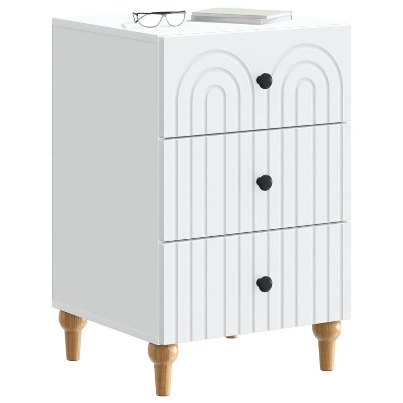 43cm W Engineered Wood Bedside Table