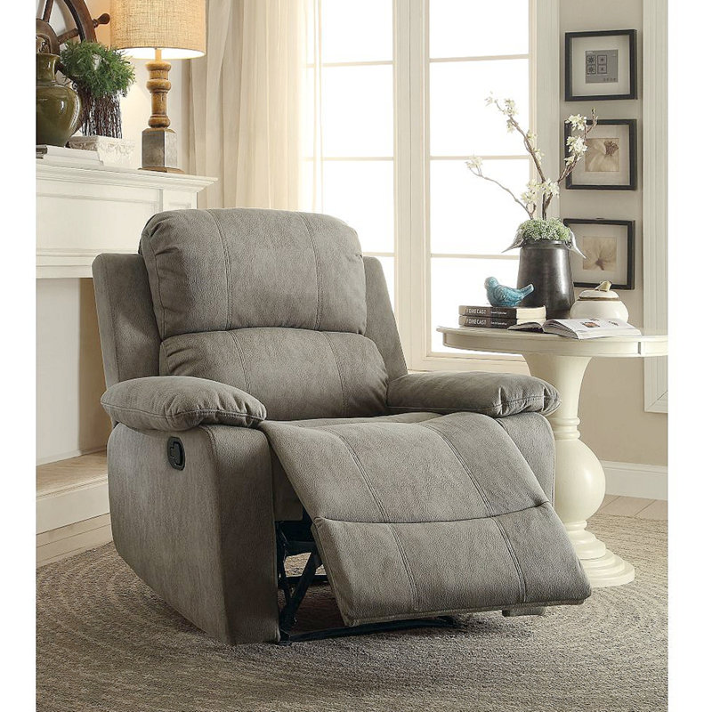 Fauteuil inclinable en microfibre polie, Brun clair