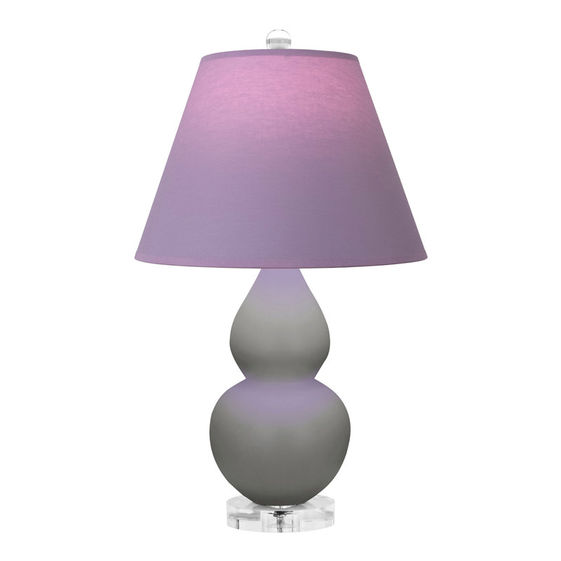 Petite lampe d'appoint à double gourde, Gris, Lavande / prune