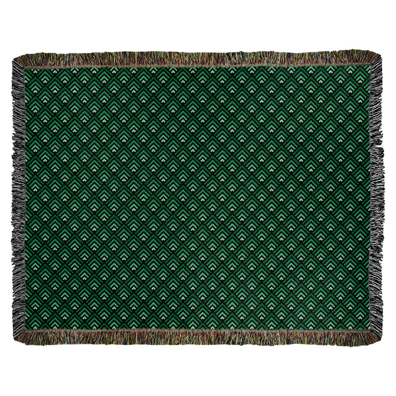 Couverture en coton tissé Katelyn Elizabeth, L 50 po x L 60 po, Vert clair