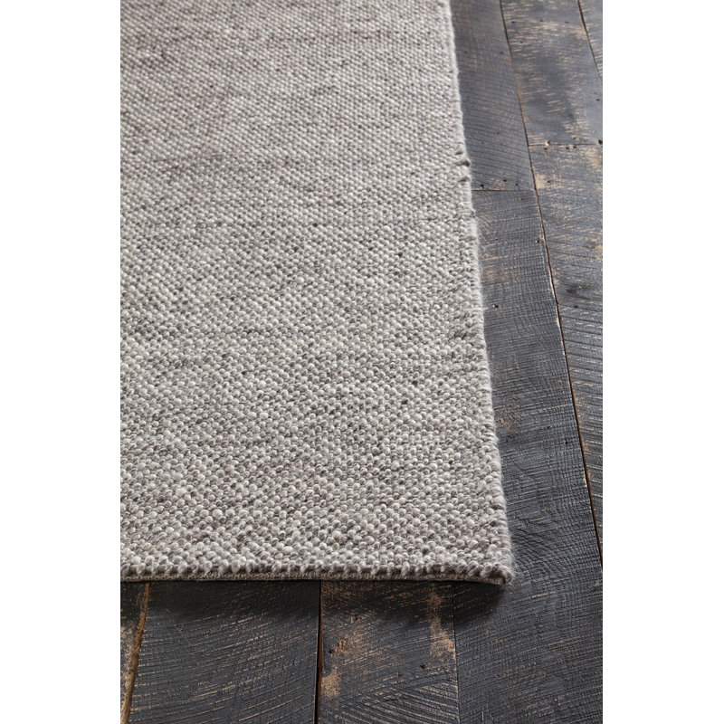 Sinatra Textured Contemporary Wool Taupe Area Rug, Rectangle 5' x 7'6"
